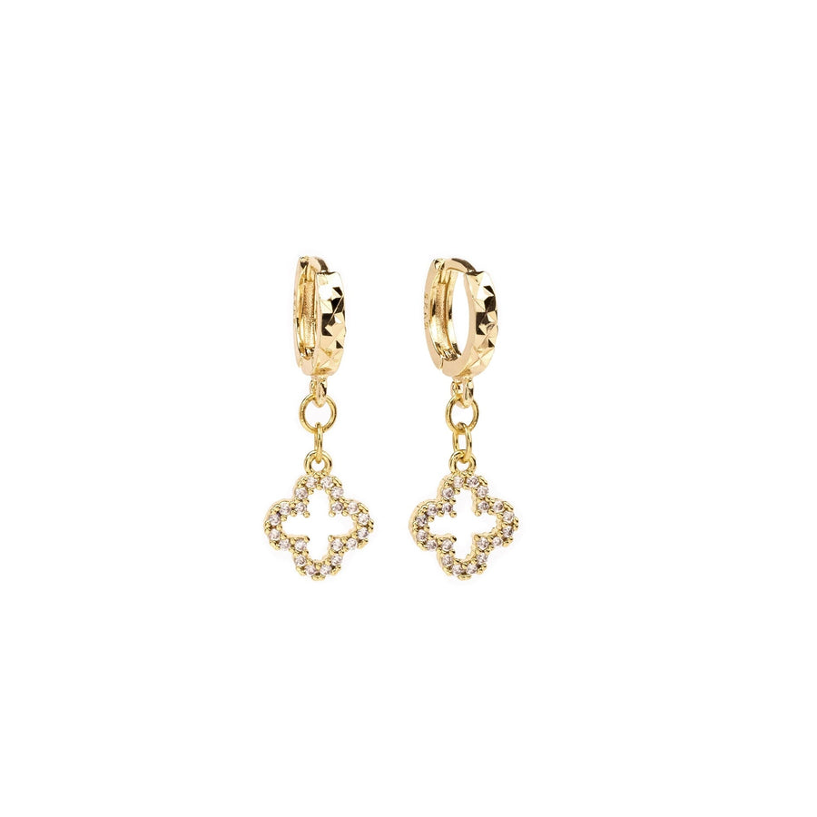 Eloise Gold Clover Drop Earrings - The Essential Jewels