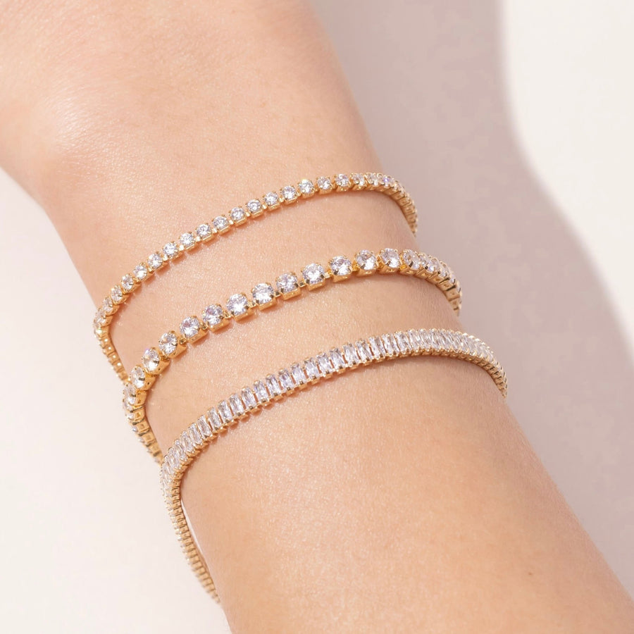 Genevieve Gold Tennis Crystal Bracelet - The Essential Jewels