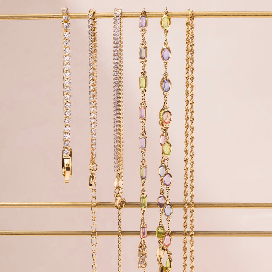 Genevieve Gold Tennis Crystal Bracelet - The Essential Jewels