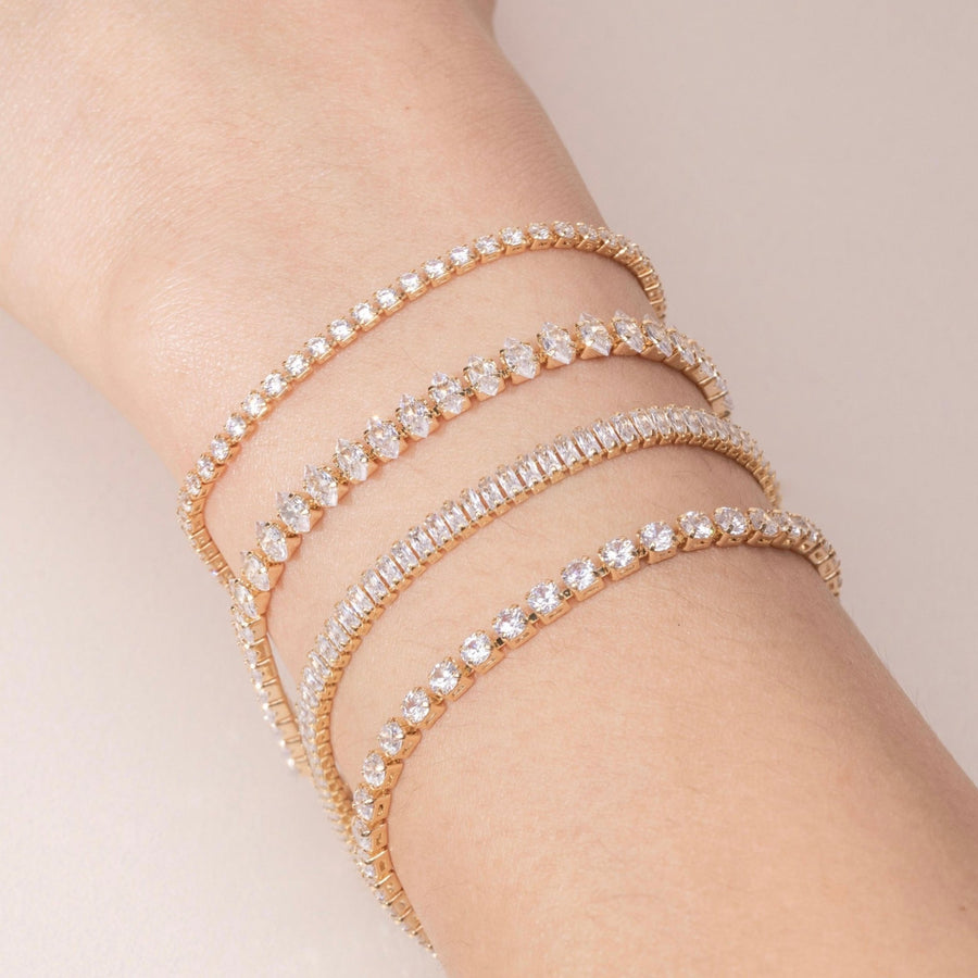 Giselle Gold Tennis Crystal Bracelet - The Essential Jewels
