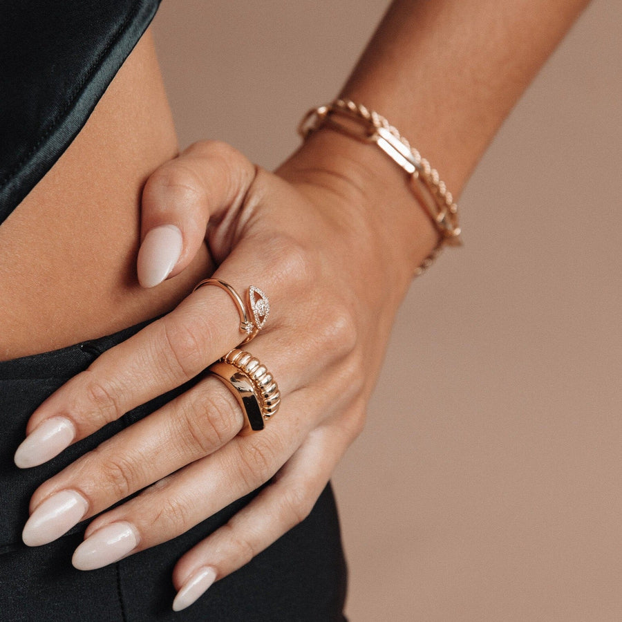 Gold Evil Eye Ring - The Essential Jewels