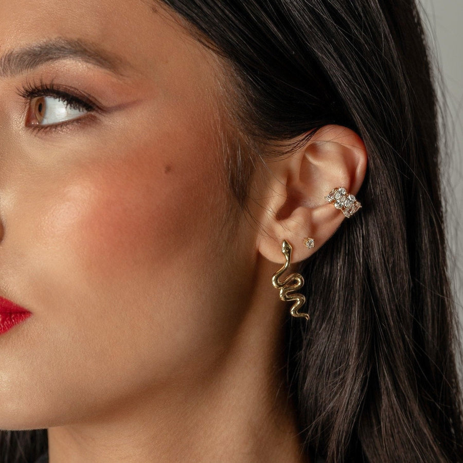 Gold Fidi Snake Earrings - The Essential Jewels