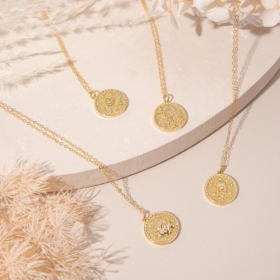 Gold Lotus Flower Necklace - The Essential Jewels