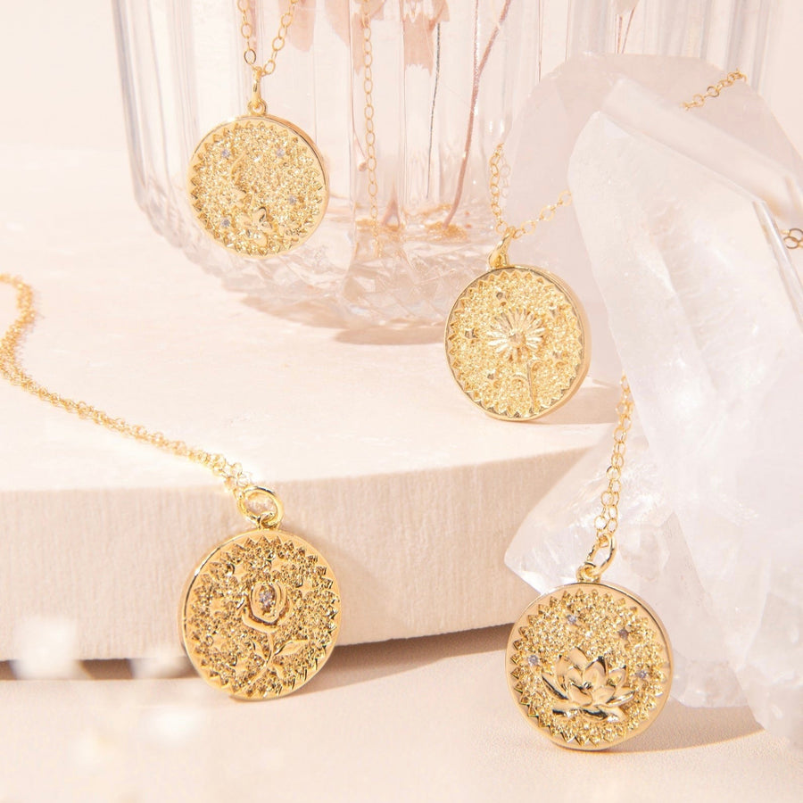 Gold Lotus Flower Necklace - The Essential Jewels