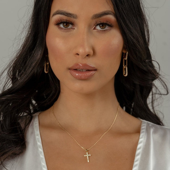 Mini Cross Gold Necklace - The Essential Jewels