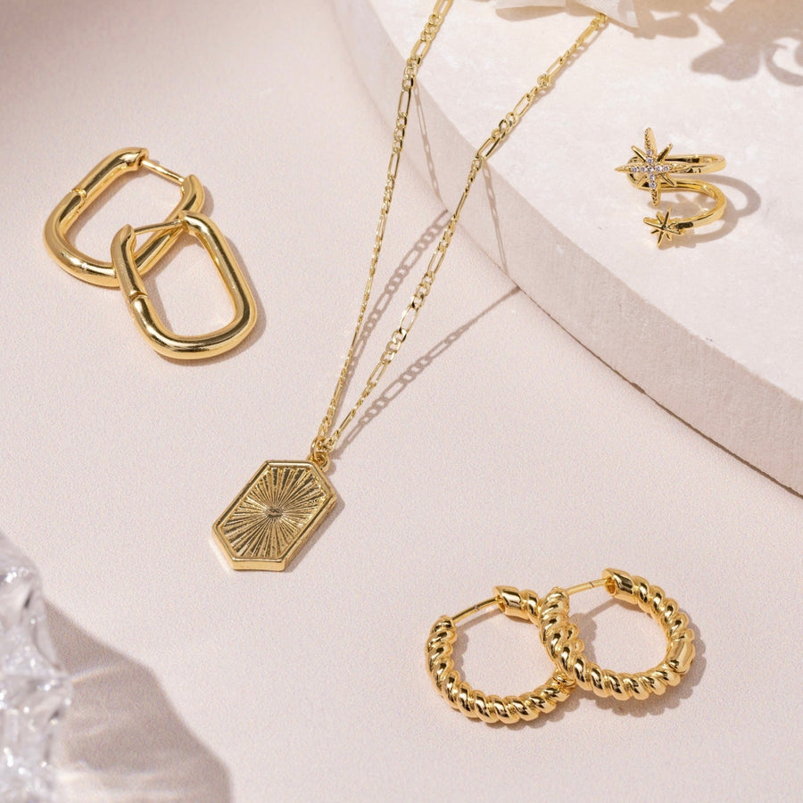 Gold Sunburst Medallion Necklace - The Essential Jewels
