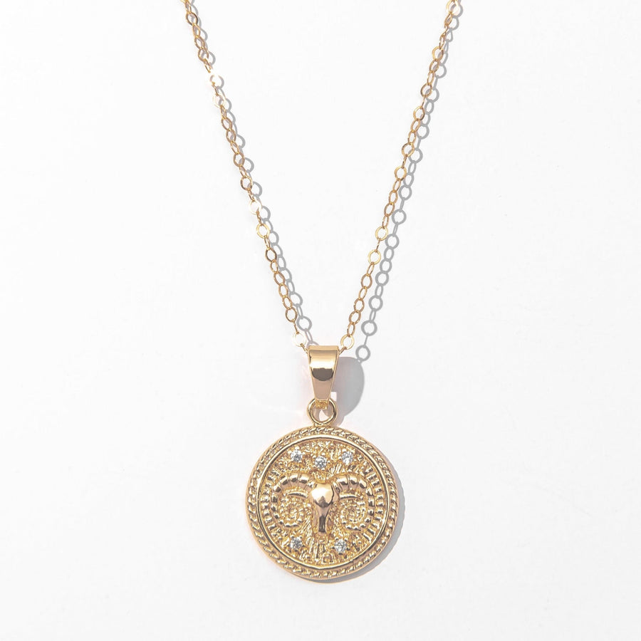 Gold Zodiac Medallion Necklace - The Essential Jewels