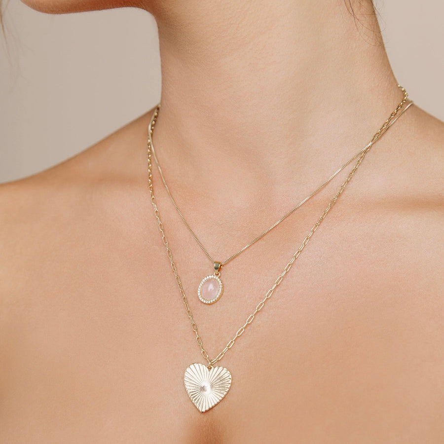 Love Calling Gold Heart Statement Necklace - The Essential Jewels