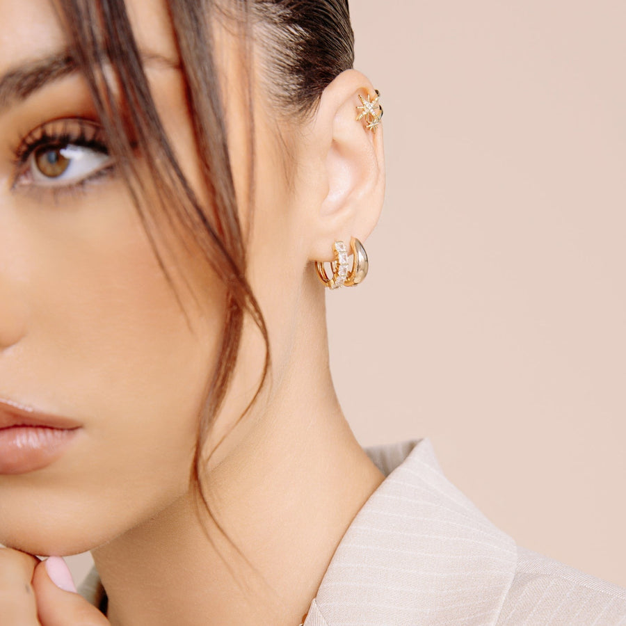 Luci Gold Huggie Earrings - The Essential Jewels