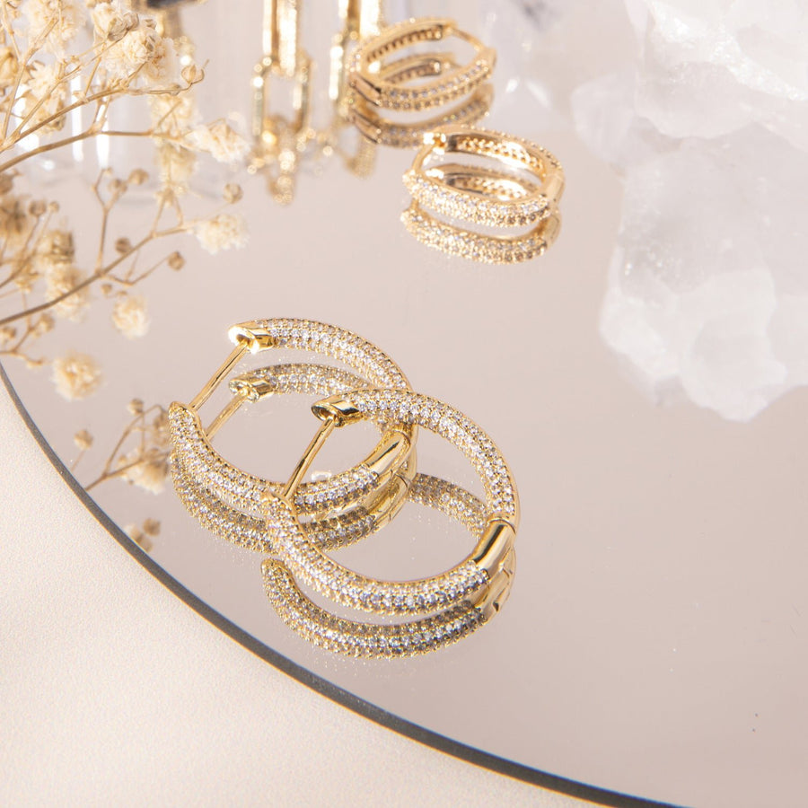 Lucia Gold Pavé Hoops - The Essential Jewels