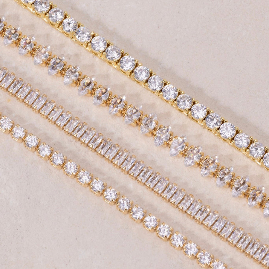 Lucinda Gold Marquise Crystal Tennis Choker Chain - The Essential Jewels