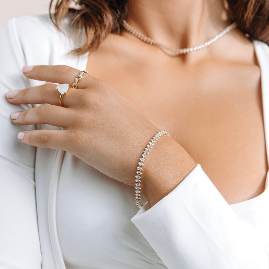 Lucinda Gold Tennis Crystal Bracelet - The Essential Jewels