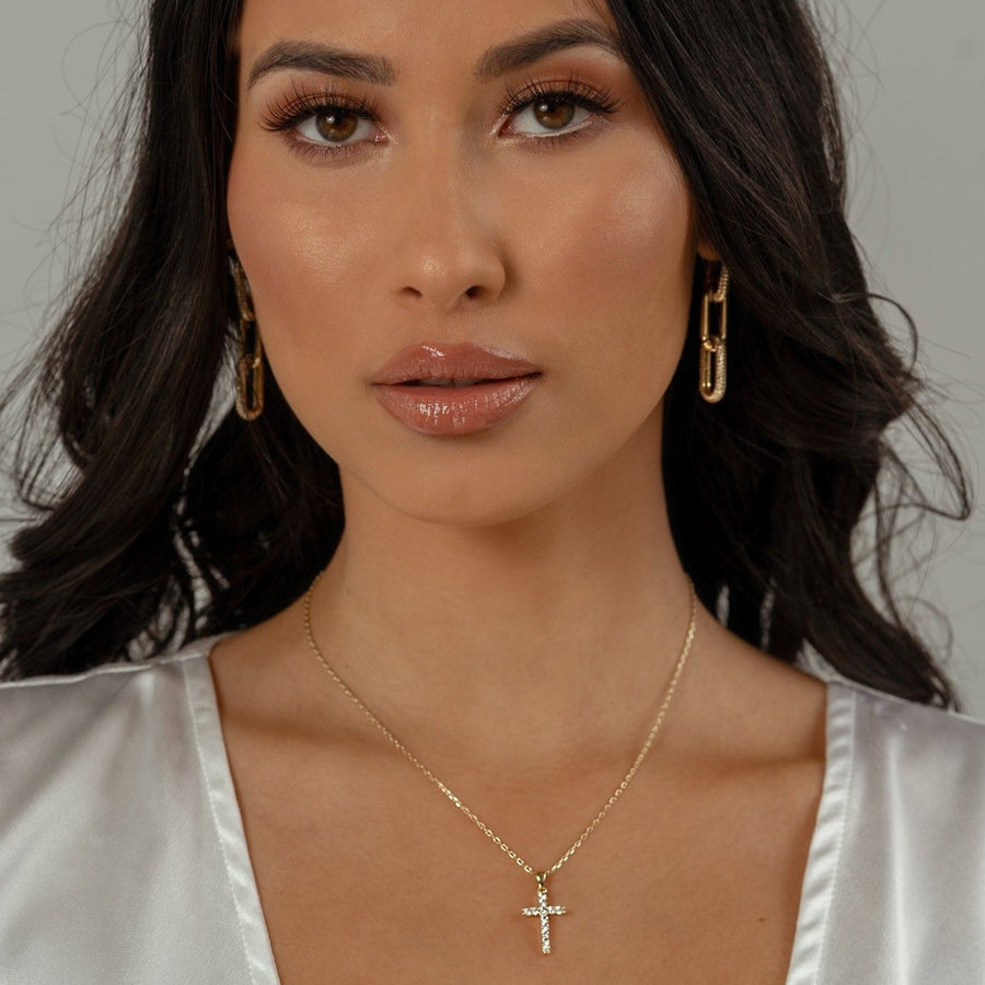 Mini Cross Gold Necklace - The Essential Jewels