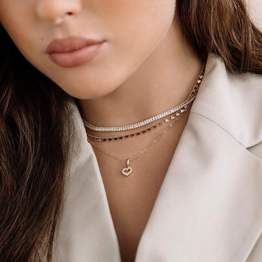 Mon Cherie Gold Crystal Heart Necklace - The Essential Jewels