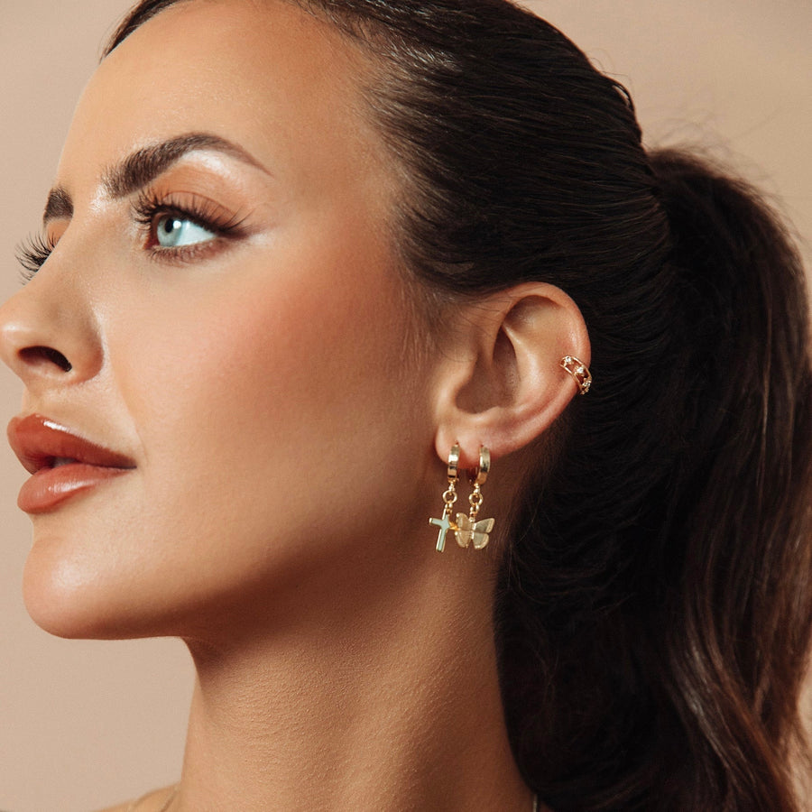 Monarch Gold Butterfly Drop Earrings - The Essential Jewels