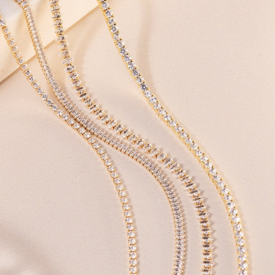 Ophelia Gold Crystal Tennis Choker Chain - The Essential Jewels