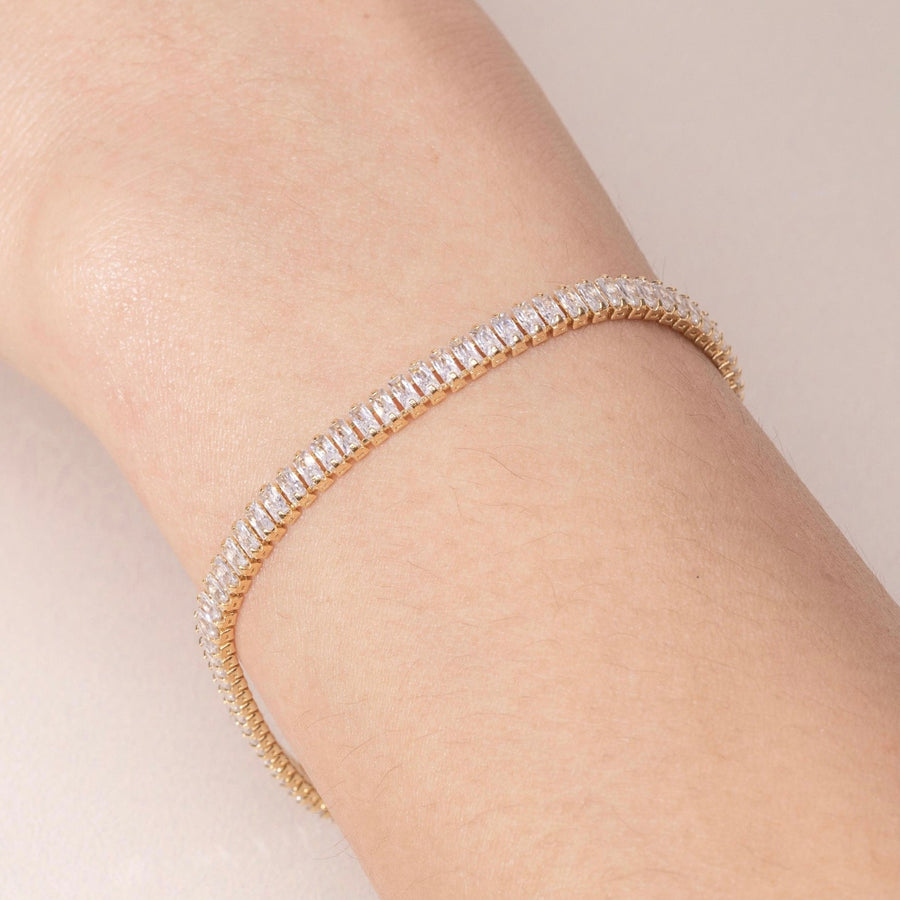 Ophelia Gold Tennis Crystal Bracelet - The Essential Jewels