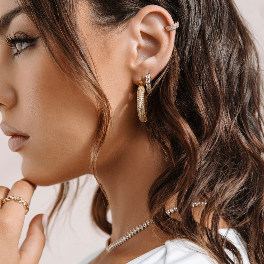 Patra Gold Pavé Chunky Hoops - The Essential Jewels