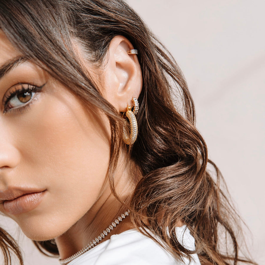 Patra Gold Pavé Chunky Hoops - The Essential Jewels