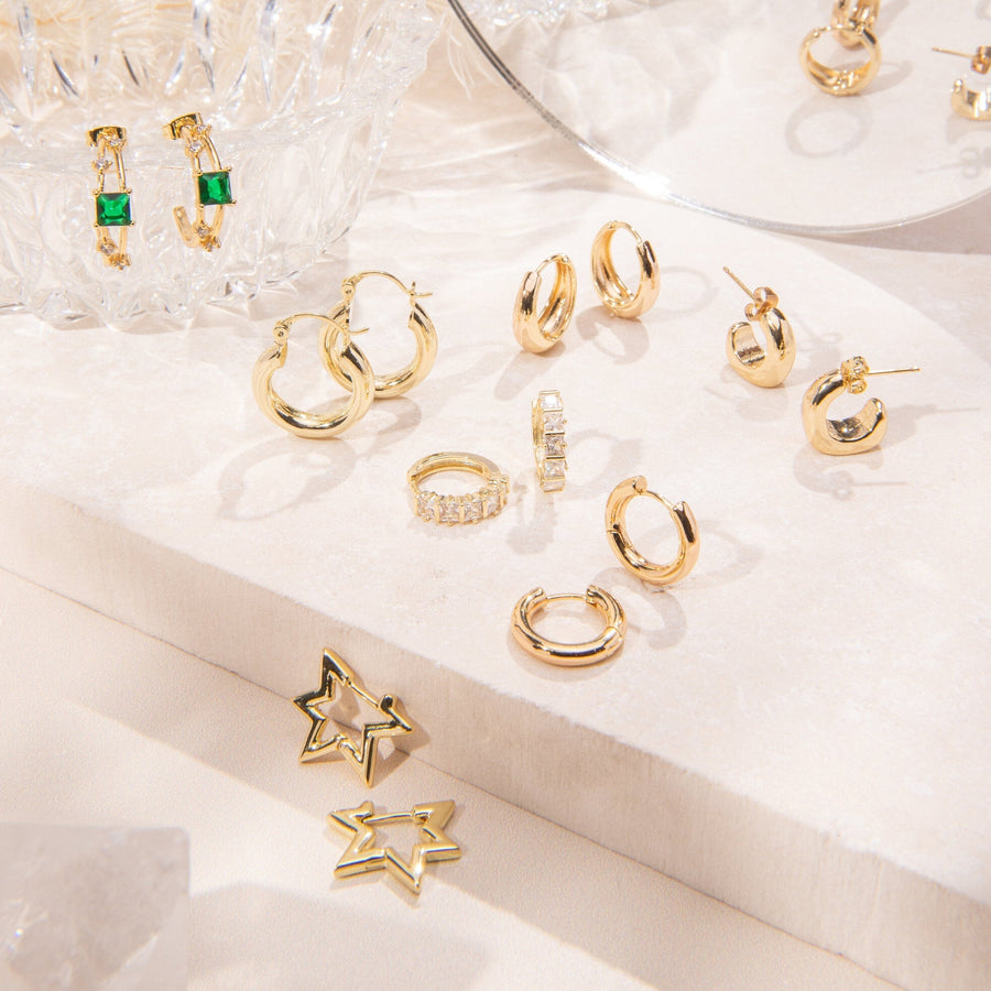 Serena Gold Hoop Earrings - The Essential Jewels