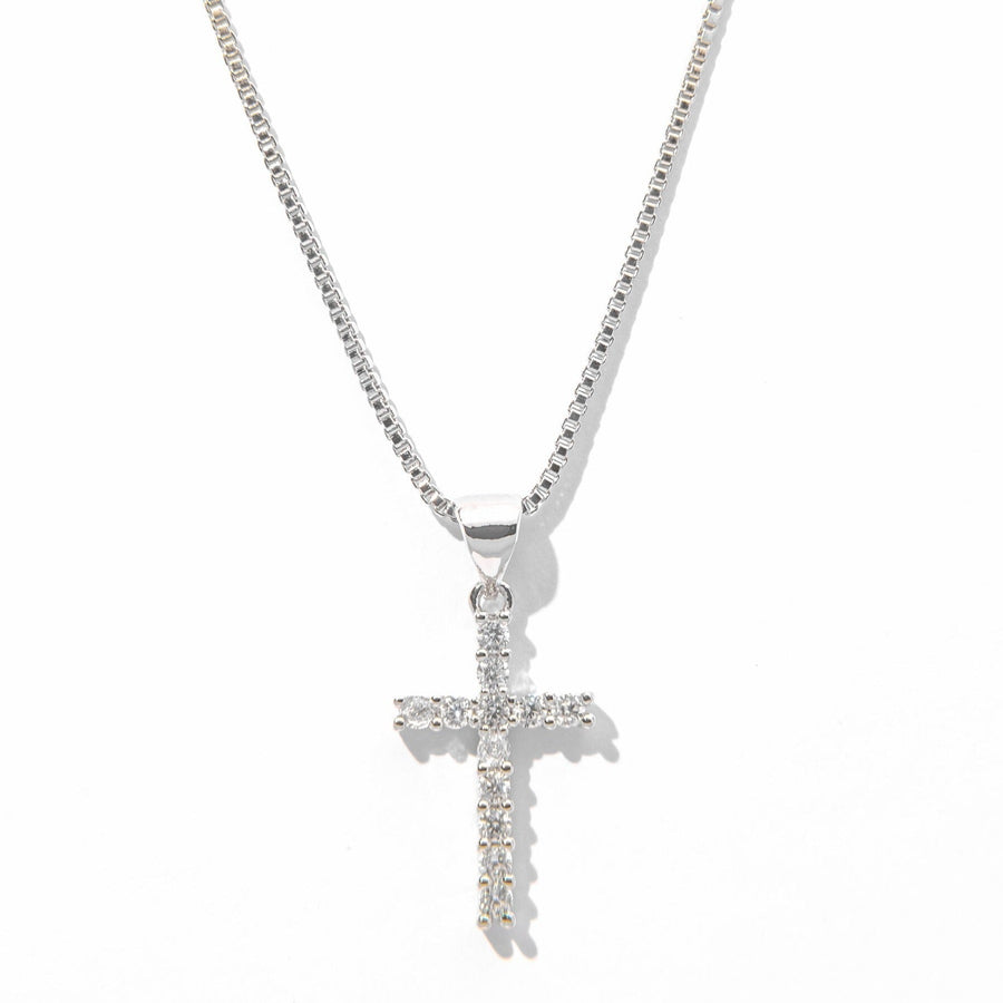 Silver Mini Cross Necklace - The Essential Jewels