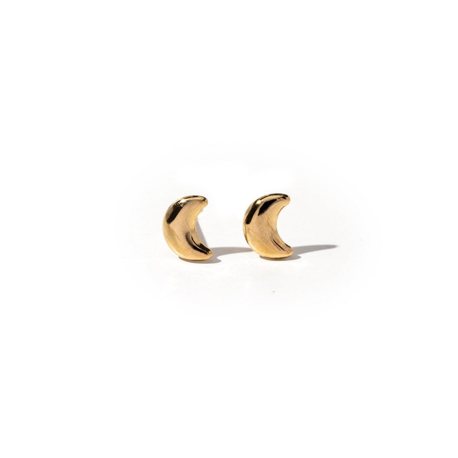 Skye Gold Moon Stud Earrings - The Essential Jewels