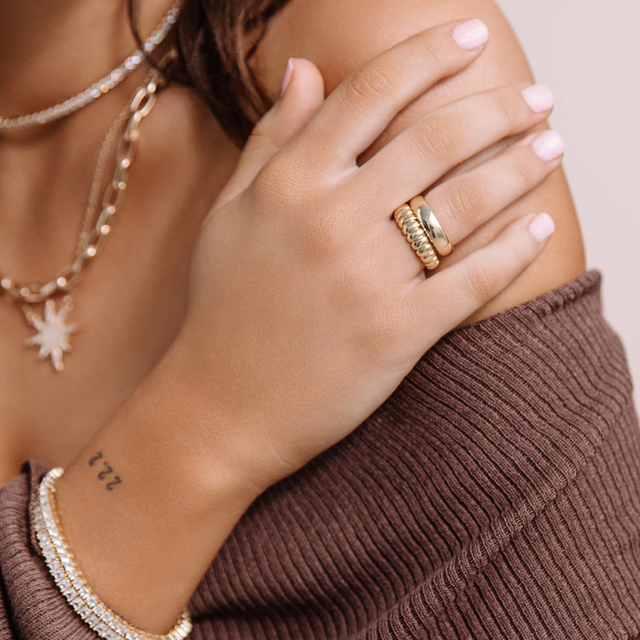 Tara Crossaint Gold Ring - The Essential Jewels
