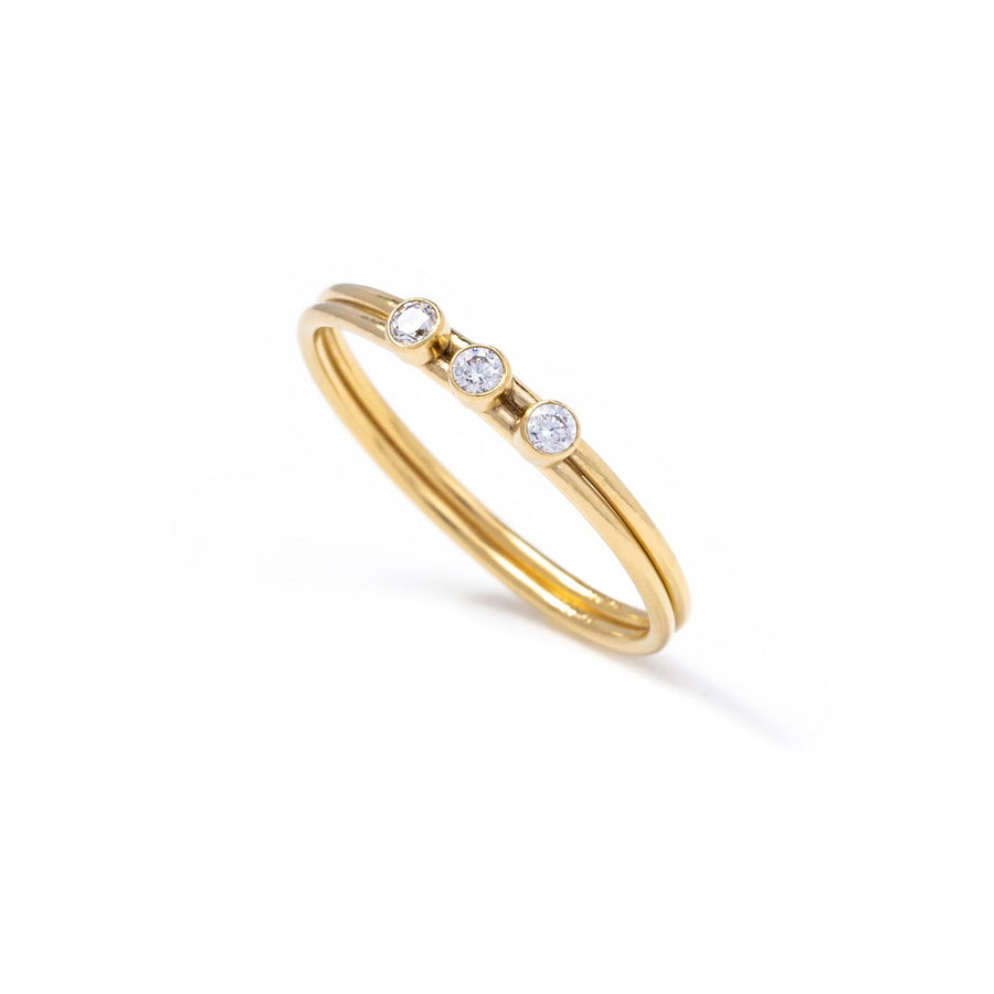 Trinity Gold Crystal Ring - The Essential Jewels